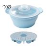 Kitchen Cooking Gadget for Healthy Meals Foldable Silicone Microwave Steamer, Collapsible Steamer Bowl, Splash Proof Steaming Lid Heat-Resistant