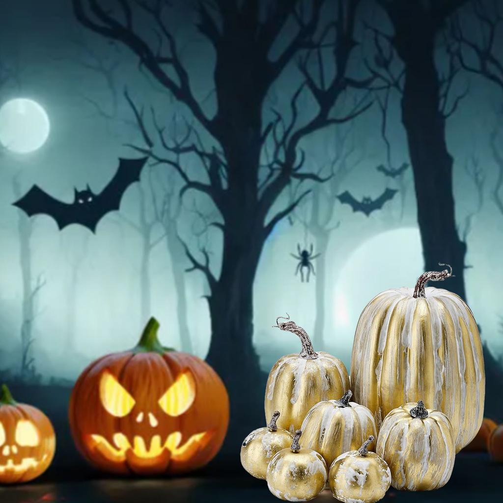 7 шт. Имитация тыквы, глянцевая краска, легкая, креативная, многоразовая, пенопластовая тыква для декора