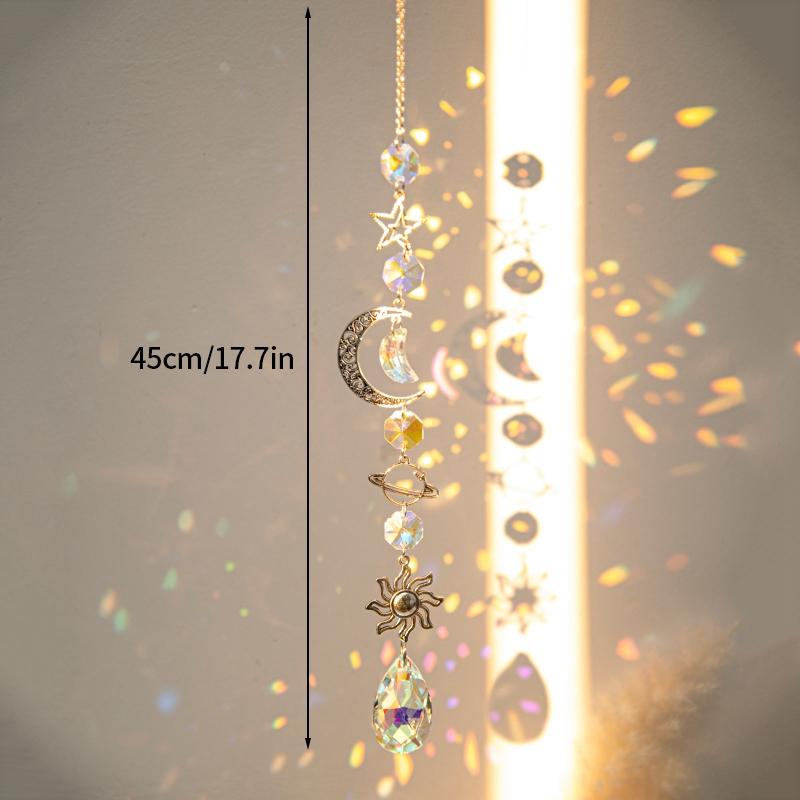 Crystal Suncatcher Crystal Wind Chimes Garden Rainbow Sun Catcher Garden Hanging Pendant Window Wind Music Home Garden Decor