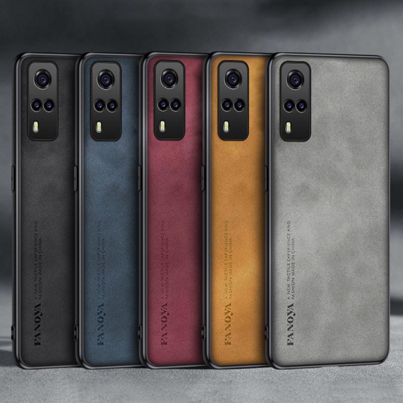 Роскошный чехол для телефона из искусственной кожи для Vivo Y31 Y51 Y53S Y52 Y52S, матовый силиконовый защитный чехол для Vivo Y21 Y21S Y33S Y72 5G