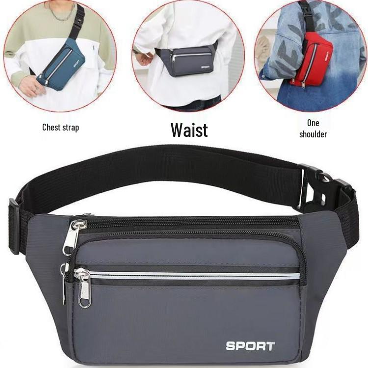 Unisex Waterproof Multi-pocket Waist Bag - Durable Mobile Phone Fanny Pack