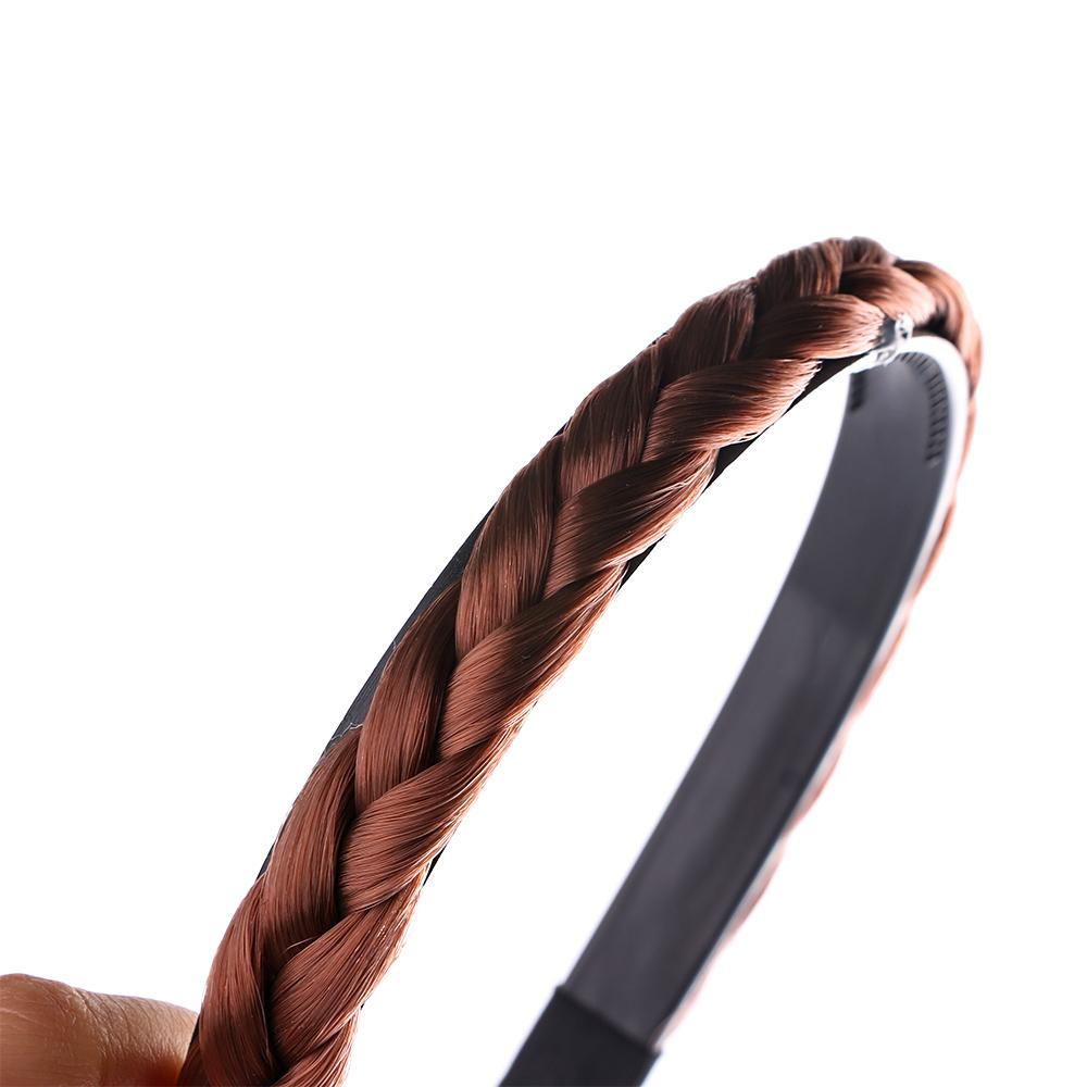 Эластичный головной убор Ободок для головы Повязка на голову с вплетенными прядями парика Резинки для волос Плетеная повязка на голову Синтетический парик