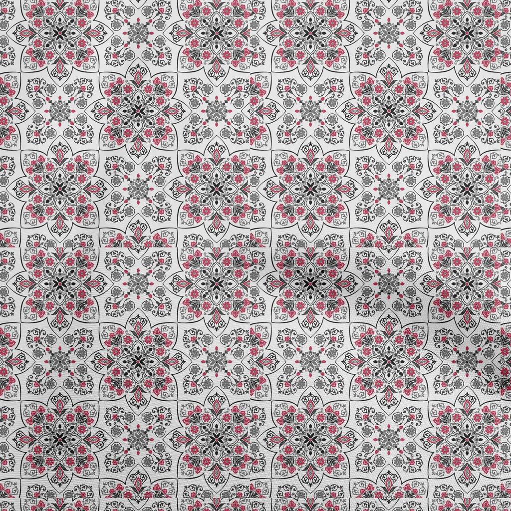 oneOone Хлопковая гибкая коричневая ткань, азиатские орнаменты, цветочная плитка, ремесленные проекты, декоративная ткань, напечатанная во дворе, 40 дюймов