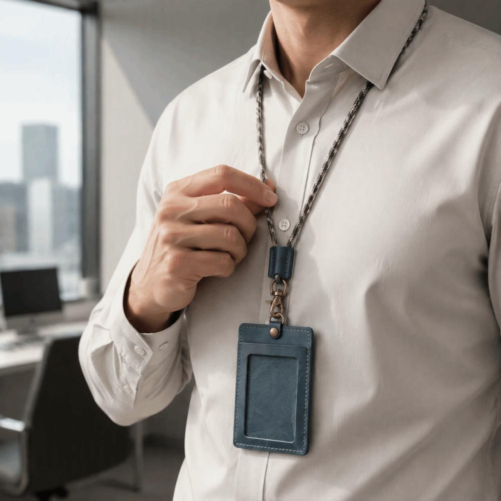 Premium Leather Leather ID Badge Holder Access Control Card Holder Identity Card Card Pack
