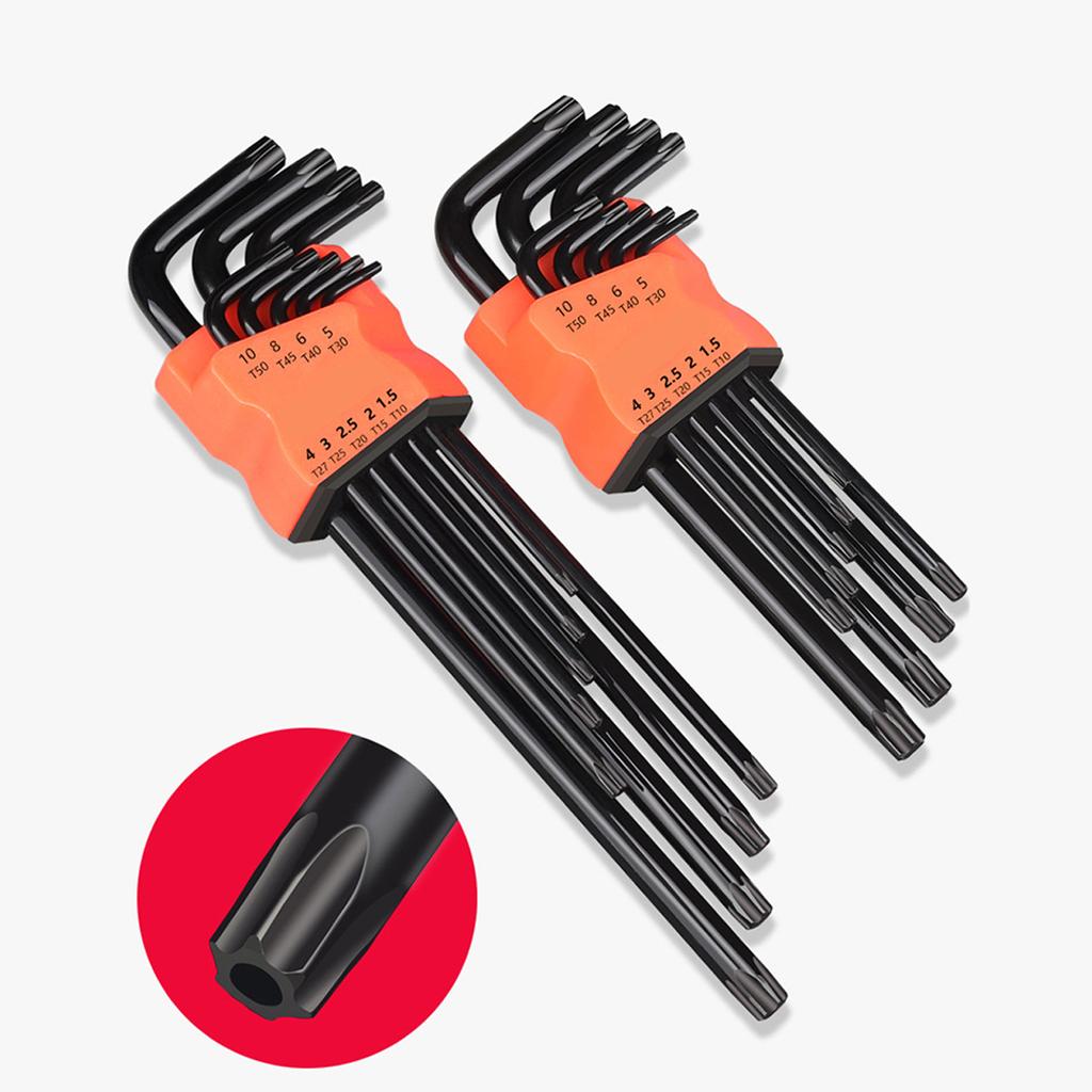 9Pieces/set Hex Key Wrench Metal Allen Spanners Set Hexagonal Screwdriver Hand Tools End L Type Key Spanners