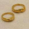 European and American Fashion Geometric minimalist316Irregular14k Gold Ring, Titanium Steel, Vintage Style, Versatile Ring for Women