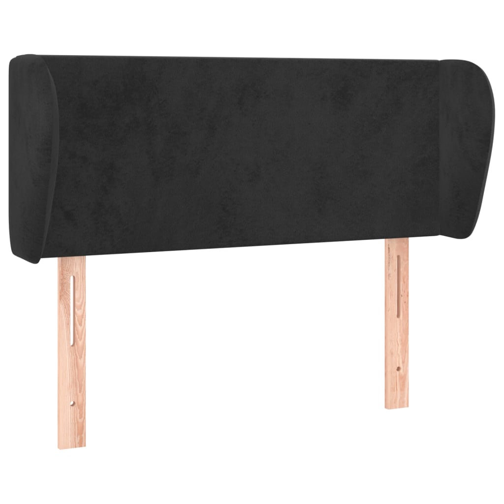 Headboard with Ears Black 93 x 23 x 78 88 cm Velvet