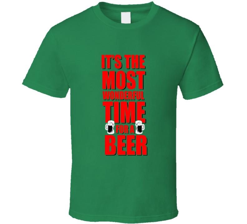 Its The Most Wonderful Time For A Beer Funny T-Shirt Fun Christmas Party TShirt
