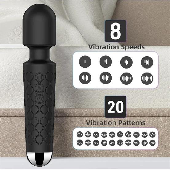 20 Modes Strong Vibration Mini Vibrator USB Charging AV Stick Rod Massager Clitoris G-Spot Vibrators Sex Toy For Women Adults 18