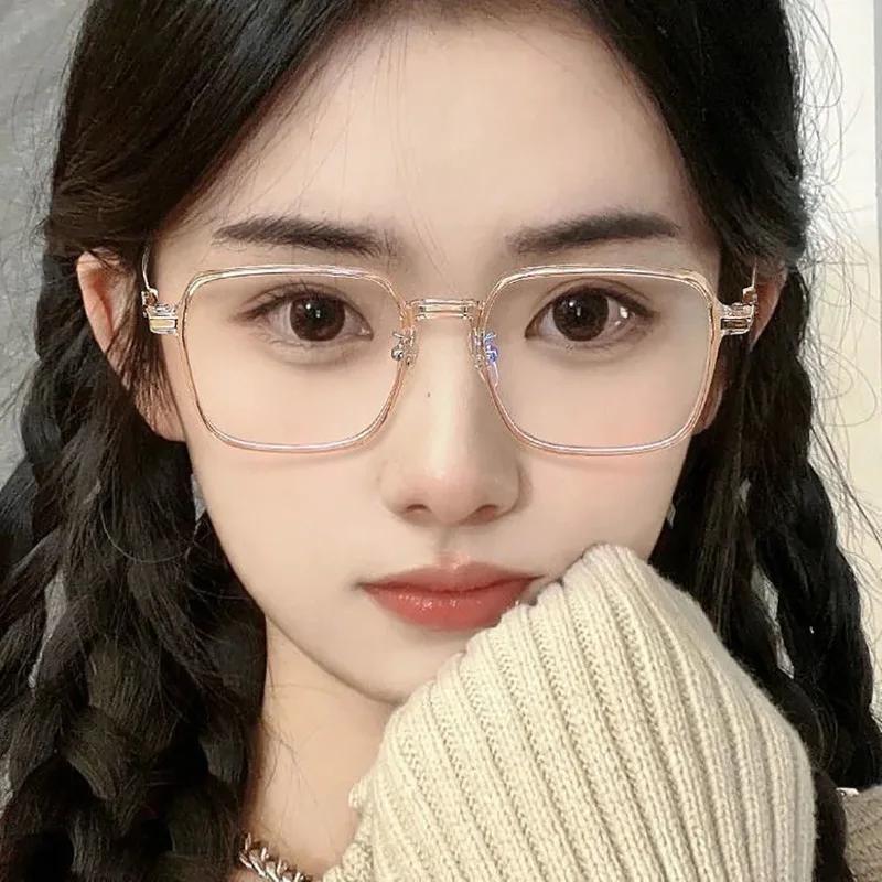 Модные модные большие квадратные очки с защитой от синего света, прозрачная металлическая оправа для женщин и мужчин, компьютерные очки для защиты глаз