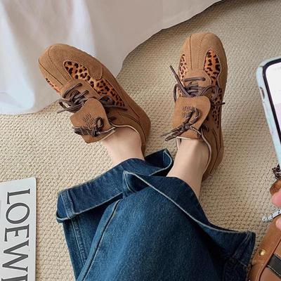 Кожаные кроссовки Grape Mom Retro с леопардовым принтом для женщин - Коллекция Осень/Зима