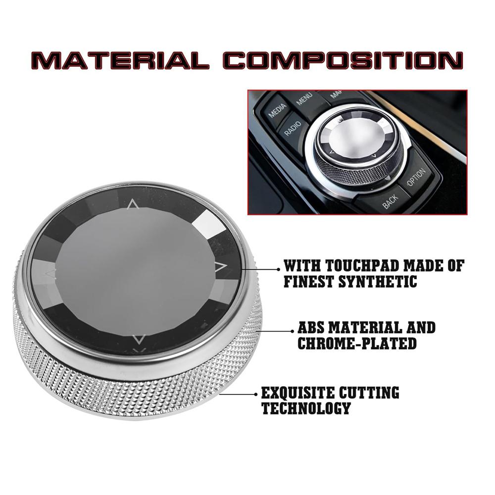 1× Car Multimedia Button Knob Cover Trim For BMW F20 F30 F11 F12 F01 F25 F26 NBT