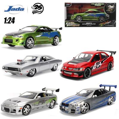 Джада 25-й 1:24 Форсаж, Dodge Charger Skyline GTR Toyota Supra Mitsubishi Eclipse Lancer EVO, Коллекция металлических машинок Подарок Игрушка