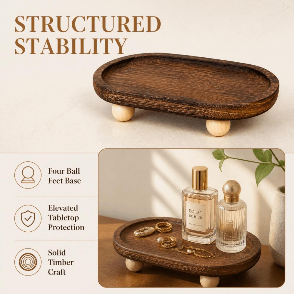 1.77in Four Feet Wooden Desktop Pedestal Stand  Living Room Table Center Ornamental Base