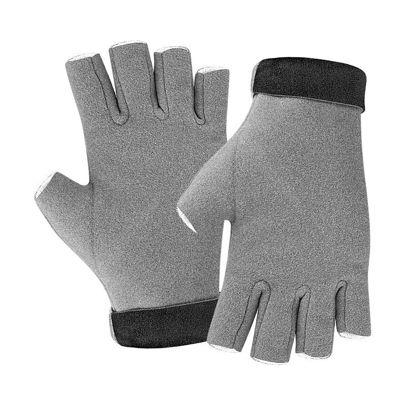 Winter German Velvet Half-finger Gloves Driving Office Wrist Fit Solid Color Half-finger Leakage Velvet Thermal Gloves