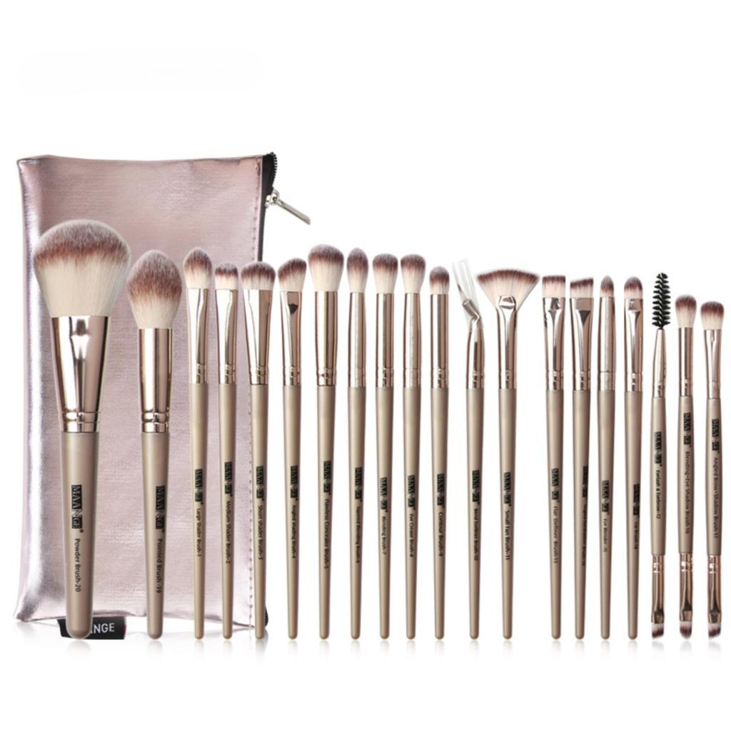 20 Pcs Makeup Brush Set with Storage Bag, Full Face & Eye Cosmetic Brushes Beauty Tools