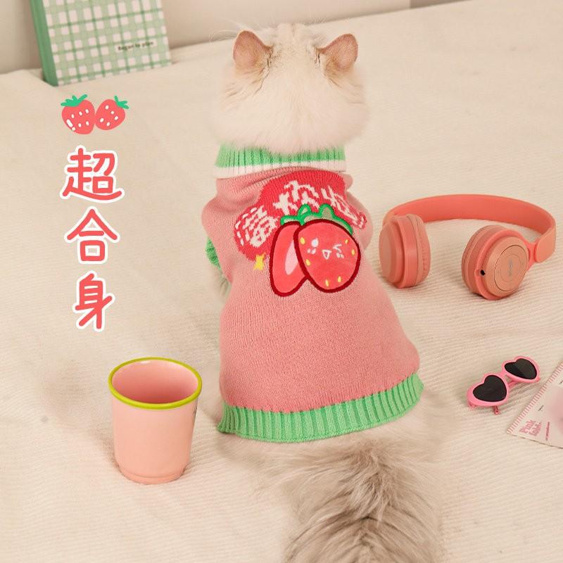 Cat Sweater Winter Warm Clothes Small Kittens Puppies Anti-Shedding Pet Knitwear