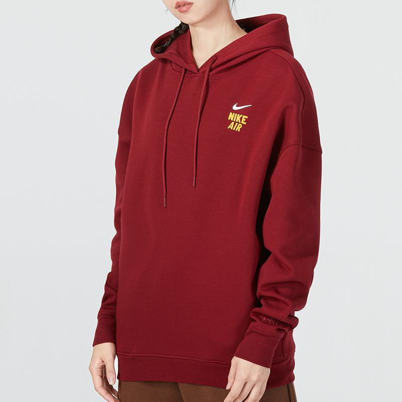 Nike Sweatshirts Women's Red Hooded Moderate Regular FB7650-677
