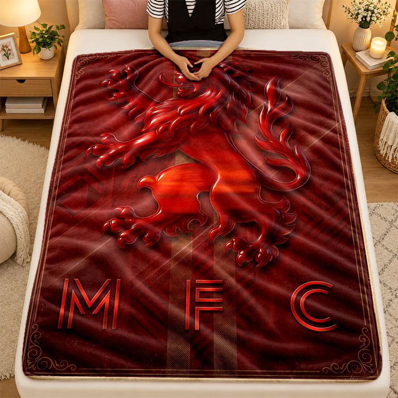 Flannel BlanketMiddlesbrough Warm Soft Throw Blanket for Indoor Sofa Bed Living Room Use