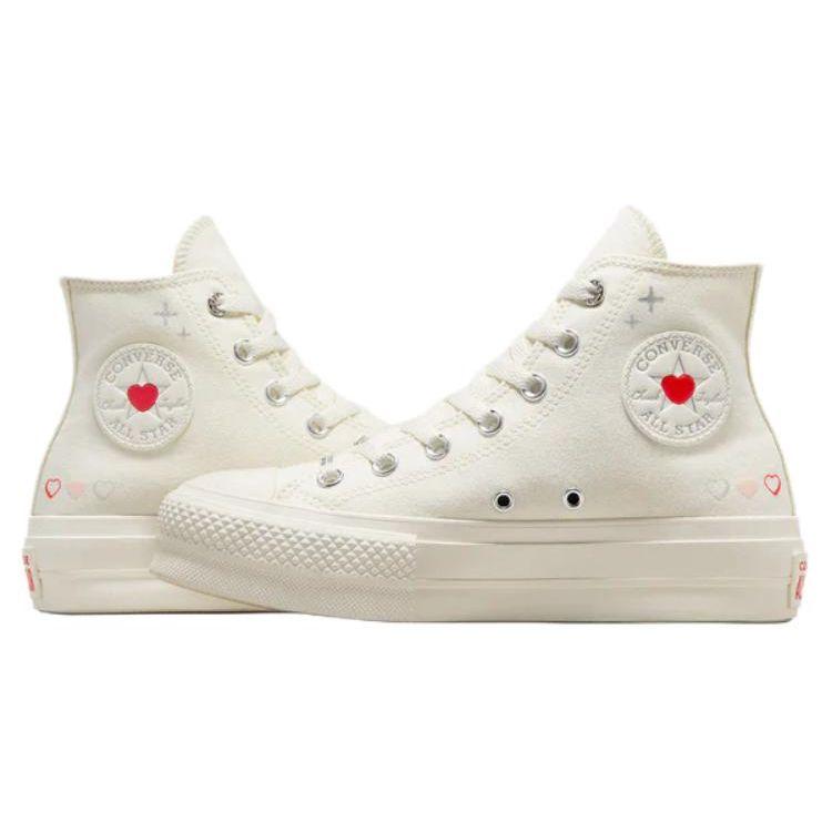Converse Chuck Taylor All Star Lift Platform High Y2K Heart Женские кроссовки кремового цвета Egret Fever-Dream A09114C