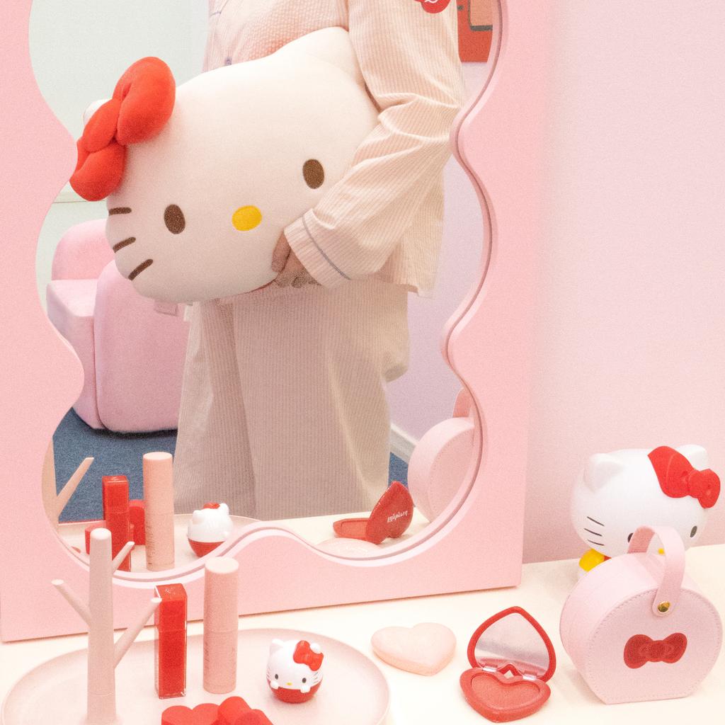 Плюшевая подушка с культовым лицом Хелло Китти от LINE FRIENDS