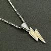 European and American Ins Style Diamond Two-Color Lightning Pendant Necklace Hipster Niche Cold Nightclub Disco Long Sweater Chain