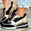 Women Large Size Sequin Slope Heel Breathable Sneakers Sport Wedge Shoes Comfortable Casual Sneakers