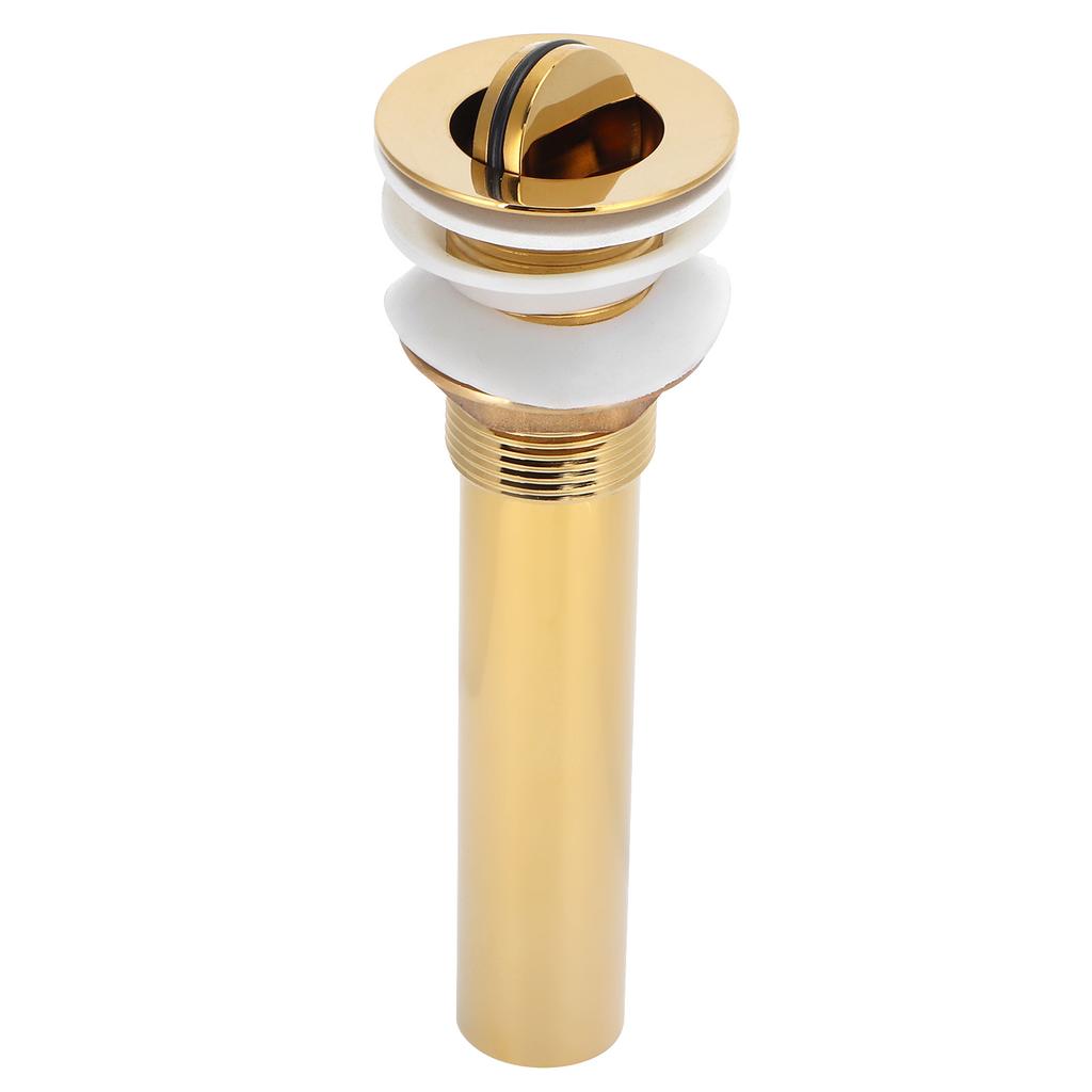 Wash Basin Sink Drain Anti Clogging Bathroom Drainer Stopper Accessories Non Overflow Gold(Flap Without Hole )