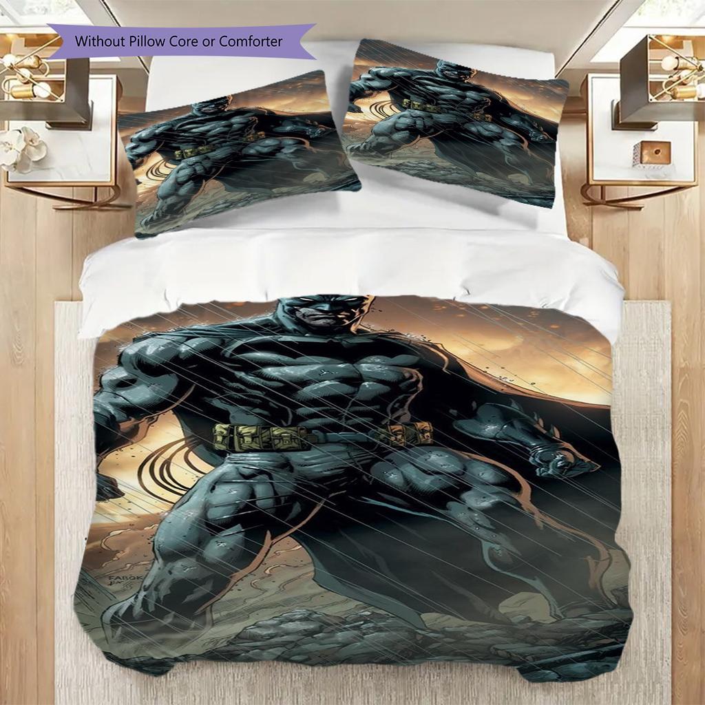 Batman Symbol Wallpaper Threepiece Set 1 Duvet Cover 2 Pillowcase Without Core Bedding Set Christmas Birthday Gift
