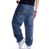 European And American Hip-Hop Jeans Men'S Loose Embroidered Long Pants Plus Fat Plus Plus Size Street Dance Skateboard Pants