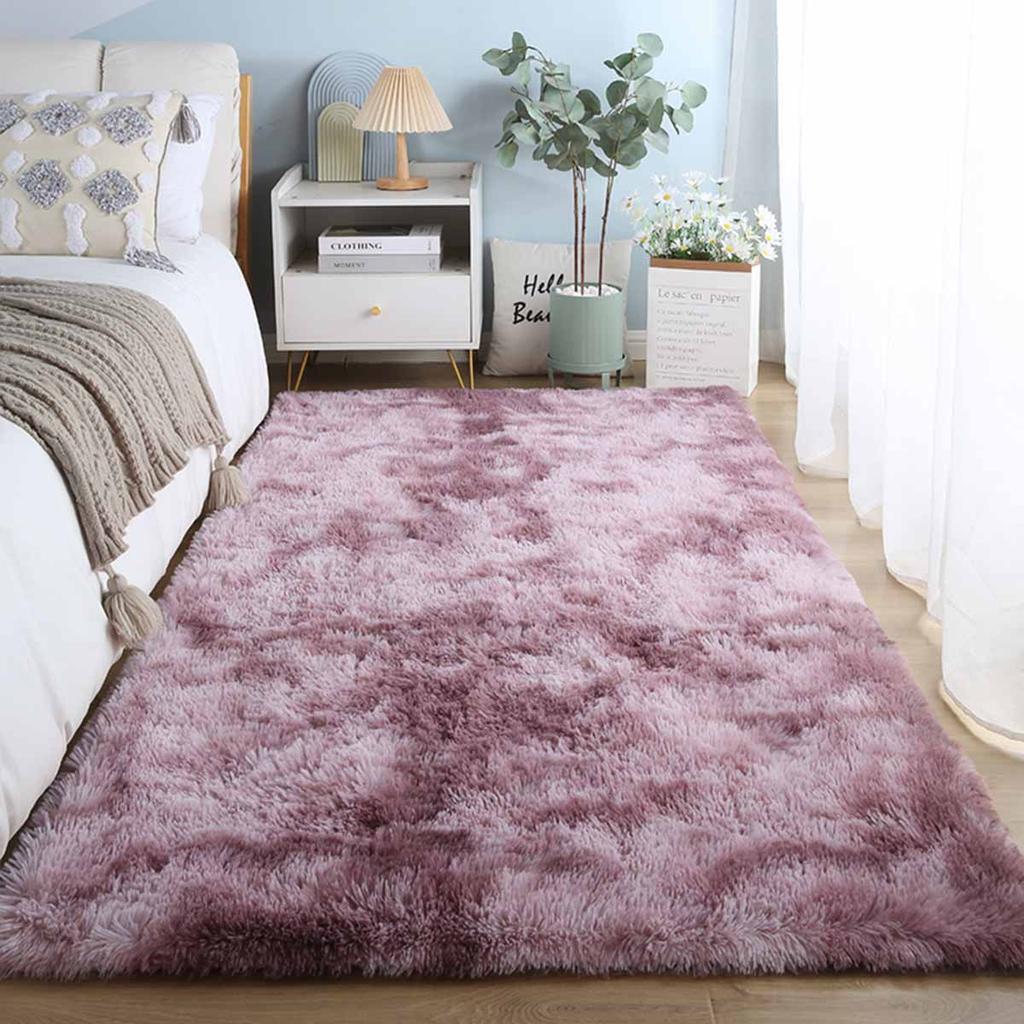 Modern Grey Fluffy Anti Slip Rug For Living Room Sofa And Bedroom Decor Washable Large Floor Covering Mat