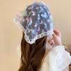 Soft Wrap Floral Cotton Head Scarf Elegant Printing Hair Scarf Lace Triangle Scarf  Spring