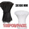 500pcs 3X100MM  Multipurpose Nylon Cable Tie Self Locking Zip Ties Cable Strap
