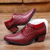 Classic Fashion Glitter Leather Dress Shoes for Men High Heels Elegant Red Men's Formal Shoes Size 46 Pointed Oxfords Shoes Men