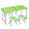 Wenzhiwu 120x60cm Aluminum Folding Table & 4 Chairs Set