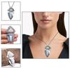 Lace Blue Silver Agate Necklace Gifted Gemstone Pendant Jewelry 18"