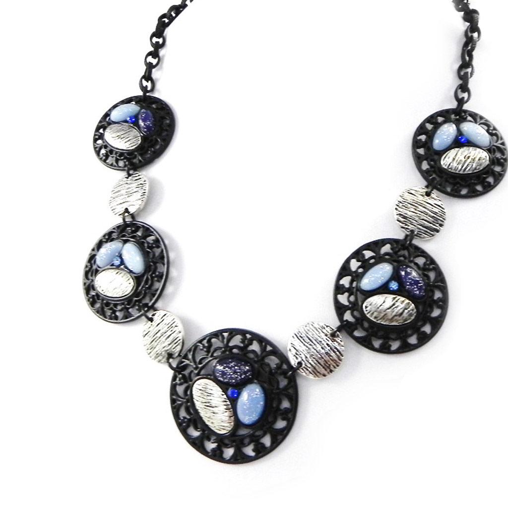 NOA [H9051] - Дизайнерское колье «Кармен» сине-черный