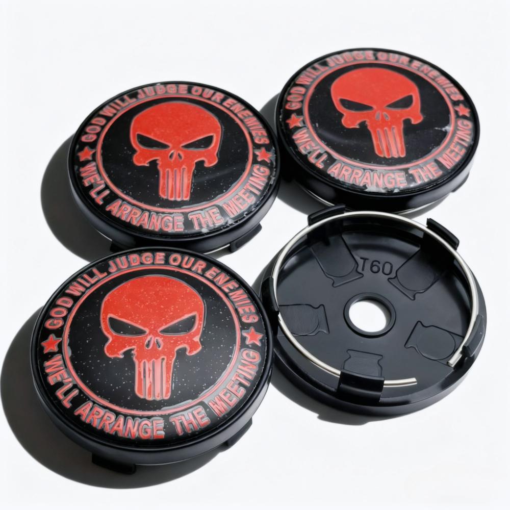 4 шт. Эмблема с логотипом черепа Колпачки ступицы колеса автомобиля 60 мм 56 мм Колесные Колпачки ступицы Головы черепов Значок Колпачки дисков Пылезащитный чехол Автоаксессуары