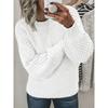 Women's Casual Round Neck Sweater - Long Sleeved, Ribbed Texture, Soft and Comfortable, Spring and Autumn Clothing | Round Neck Sweater | Texture