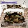 Crocodile  broken Pattern Bedding uilt Set uilt Cover Pillowcase Home Decoration Birthday Gift (1 * duvet cover + 2 * pillowcase  without core)