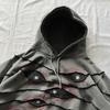 European and American Street Dark Glasses Retro Y2k Hoodie Patchwork Embroidered Loose Pullover Hoodie