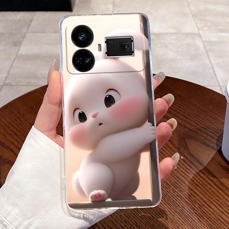 Casing For Realme GT5 Case Transparent Soft Silicone Aesthetic Fashion Cute Cat Astronaut Cover For Realme GT 5 240W Phone Case