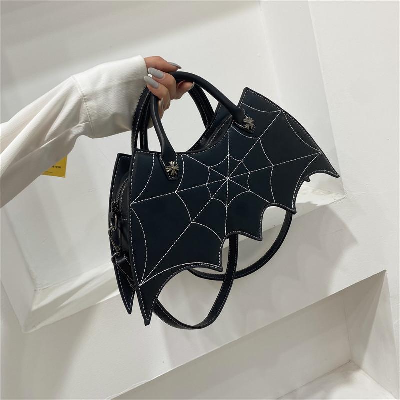 Fashion Creative Spoof Fun Halloween Personality Bat Messenger Bag Ladies Pu Leather Handbag
