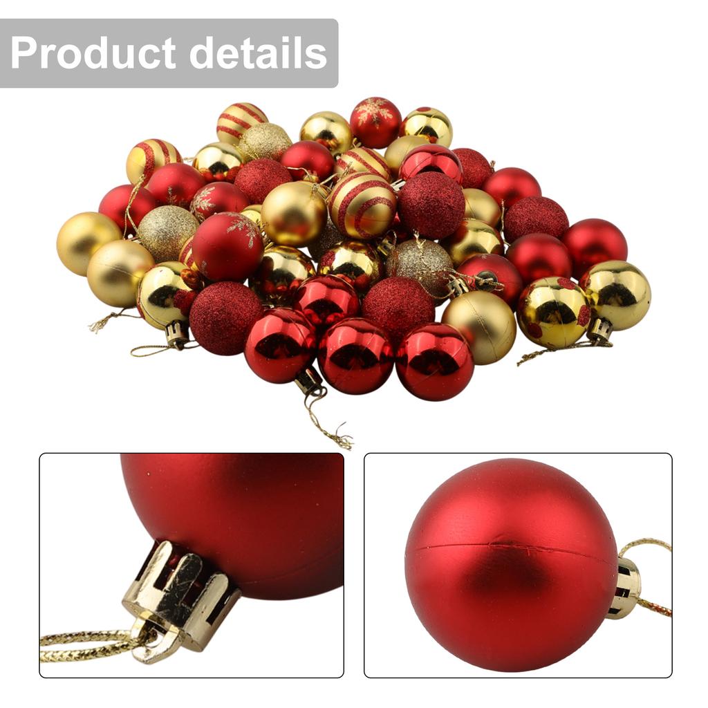 Рождественские шары 50 шт. 4 см ПЭТ-материал Добавьте радость и праздничную атмосферу вашему празднику, свадьбе