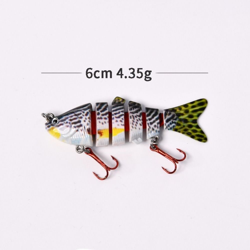 Deep Diving 6 Segment Fishing Lures 6cm 4.5g Plastic Hard Crank Mini Bionic Bait