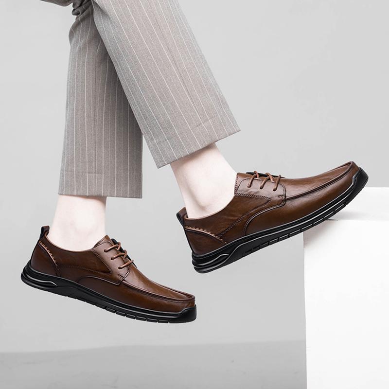 Повседневная мужская обувь в стиле ретро, деловая брендовая кожаная обувь, модная мужская обувь для ходьбы на открытом воздухе, удобная и роскошная