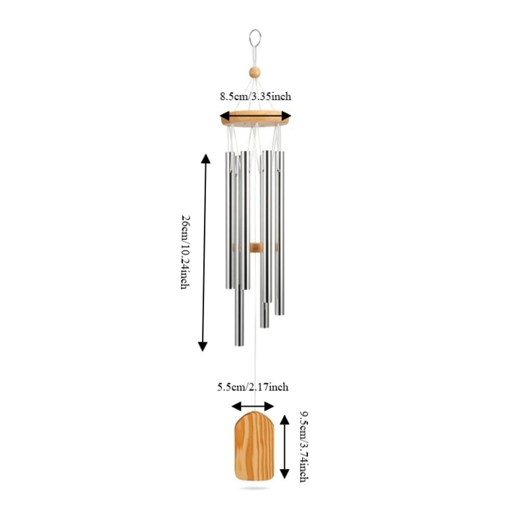 Silver Metal Wind Chimes Metal Tubes Hanging Wind Chimes Outdoor Decor Wind Chimes Home