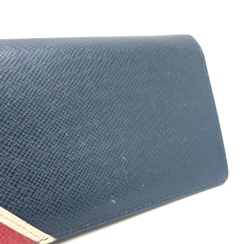 Louis Vuitton M64010 Taiga Stripe Портмоне Brazza Длинный кошелек синий/Бордовый