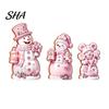 Indoor Winter Decorations 3PCS Christmas Snowman Wooden Ornaments, Decorative Cute Festive Figures, Rustic Holiday Ornaments High-definition Printing