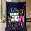 Grand theft autoPrinted Flannel Blanket Cozy Skin-Friendly Warm Throw for Couch Bed Indoor Daily Use
